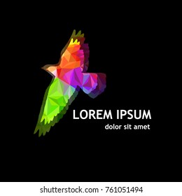 Abstract flying bird from triangles