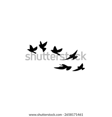 Abstract flying birds in formation vector illustration, smooth flight motion lines, ideal for spiritual, wildlife, and inspirational artwork or branding.
