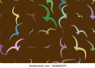 Abstract flying birds. Good for web page, wallpaper, graphic design, catalog, texture or background. Cartoon style vector.