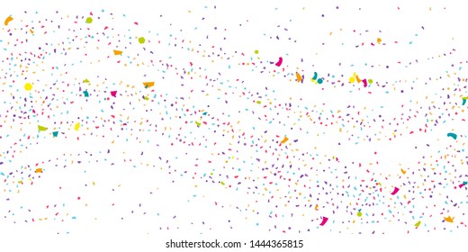 Abstract flying confetti. Falling confetti background. Random glitter shine on a white background. Suitable for your design, cards, invitations, gifts.