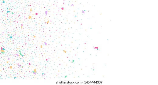 Abstract flying confetti. Falling confetti background. Random glitter shine on a white background. Suitable for your design, cards, invitations, gifts.