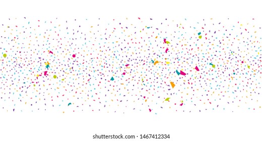 Abstract flying confetti. Falling confetti background. Random glitter shine on a white background. Suitable for your design, cards, invitations, gifts.