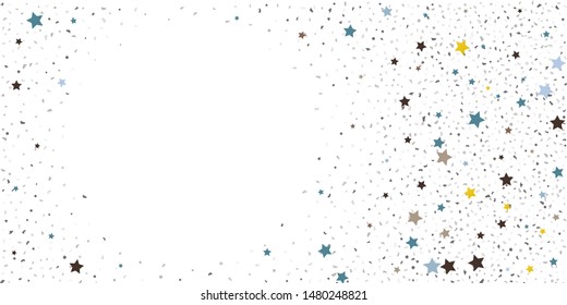 Abstract flying confetti. Falling confetti background. Random glitter shine on a white background. Suitable for your design, cards, invitations, gifts.