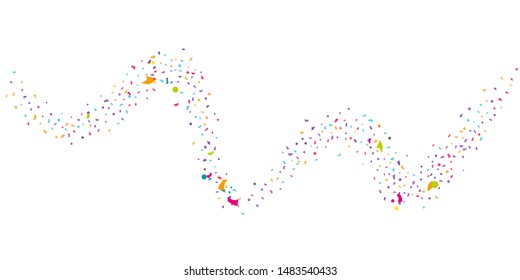 Abstract flying confetti. Falling confetti background. Random glitter shine on a white background. Suitable for your design, cards, invitations, gifts.