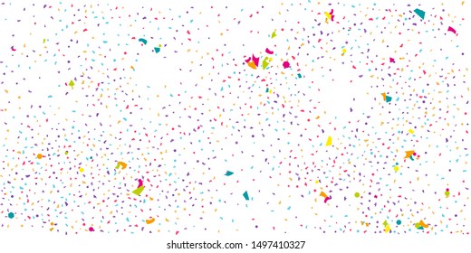 Abstract flying confetti. Falling confetti background. Random glitter shine on a white background. Suitable for your design, cards, invitations, gifts.