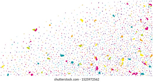Abstract flying confetti. Falling confetti background. Random glitter shine on a white background. Suitable for your design, cards, invitations, gifts.