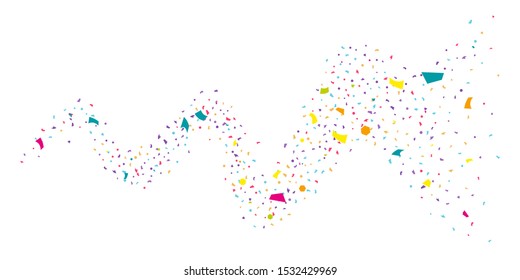 Abstract flying confetti. Falling confetti background. Random glitter shine on a white background. Suitable for your design, cards, invitations, gifts.