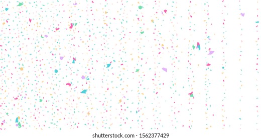 Abstract flying confetti. Falling confetti background. Random glitter shine on a white background. Suitable for your design, cards, invitations, gifts.