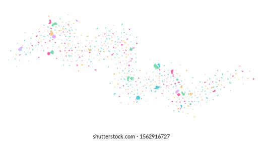 Abstract flying confetti. Falling confetti background. Random glitter shine on a white background. Suitable for your design, cards, invitations, gifts.