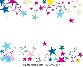 Abstract flying confetti star. Cover mock-up.