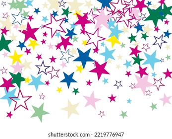 Abstract flying confetti star. Cover mock-up.