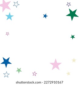 Abstract flying confetti star. Cover mock-up.