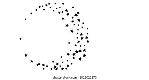 Abstract flying confetti star. A falling star background. Casual black stars shine on a white background. Suitable for your design, cards, invitations, gifts.