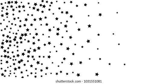 Abstract flying confetti star. A falling star background. Casual black stars shine on a white background. Suitable for your design, cards, invitations, gifts.