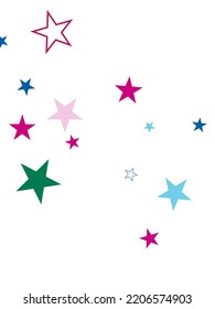 Abstract flying confetti star.  A falling star background.