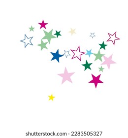Abstract flying confetti star.  A falling star background.