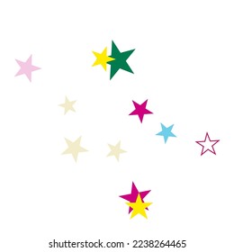 Abstract flying confetti star. Festive colorful star confetti background.