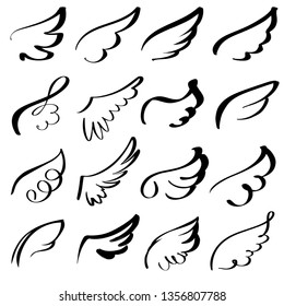 abstract flying dove sketch set icon collection cartoon hand drawn vector illustration sketch