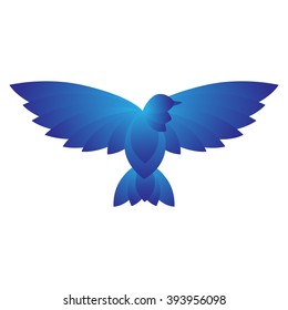 Abstract Flying Dove. Stylized dove isolated icon. Symbol of peace. Health care useful emblem for logo and design. Object isolated. Vector illustration.