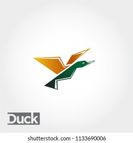 Abstract flying duck logo