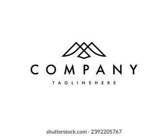 abstract flying eagle falcon line logo design