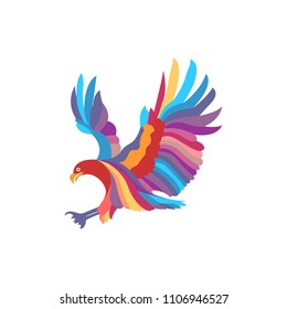 abstract flying eagle logo element