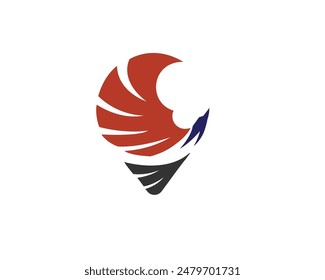 abstract Flying up high falcon eagle hawk logo icon symbol design template illustration inspiration