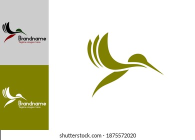 Abstract flying hummingbird logo design concept template, modern simple creative and unique logo design.
