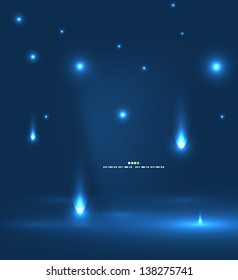 Abstract flying lights vector design template