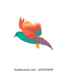 abstract flying pigeon logo element