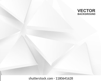 Abstract. Flying polygon triangle paper white Background, light and shadow .Vector