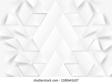 Abstract. Flying polygon triangle paper white Background, light and shadow .Vector