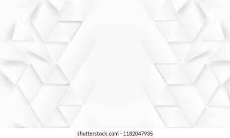 Abstract. Flying polygon triangle paper white Background, light and shadow .Vector