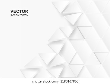 Abstract. Flying polygon triangle paper white Background, light and shadow .Vector