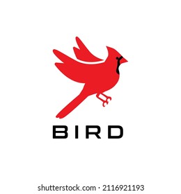 Abstract flying red bird logo ,design template