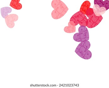  Abstract flying red hearts scatter wedding party decor. Place for text.