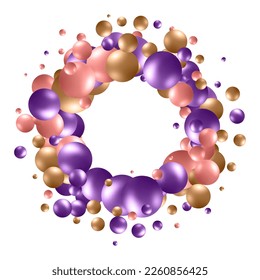 Abstract Flying Spheres Background. Sweet Candy. Colorful Realistic Glossy Balls. Vector illustration