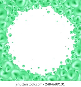 Abstract Flying Spheres Background. Sweet Candy. Colorful Realistic Glossy Balls. Vector illustration. Photoframe. Green balls. 