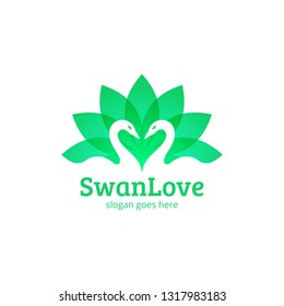 Abstract flying swan logo