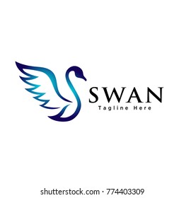 Abstract flying swan logo