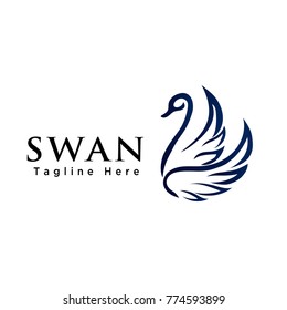 Abstract flying swan logo