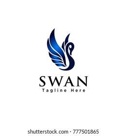 Abstract flying swan logo
