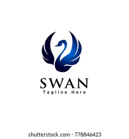 Abstract flying swan logo