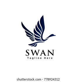 Abstract flying swan logo