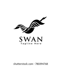 Abstract Flying up swan logo