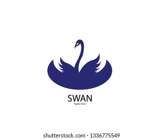 Abstract flying swan logo - Vector

