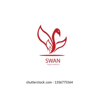 Abstract flying swan logo - Vector
