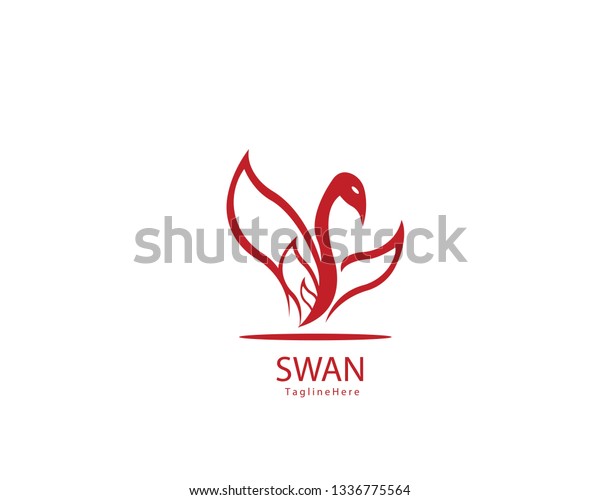 Abstract Flying Swan Logo Vector Stock Vector Royalty Free 1336775564