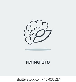 Abstract Flying Ufo design logo. Vector illustration. Vector icon