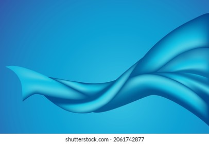 Abstract Flying Wave Blue Silk Satin Fabric Opening Ceremony Background